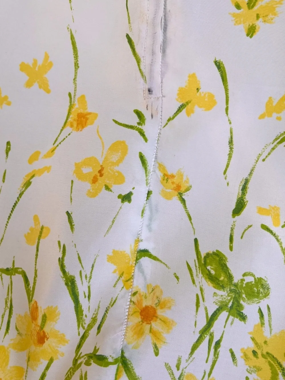 Vintage 1960s Yellow Floral Print Spring Dress (M) - Picture 12 of 13
